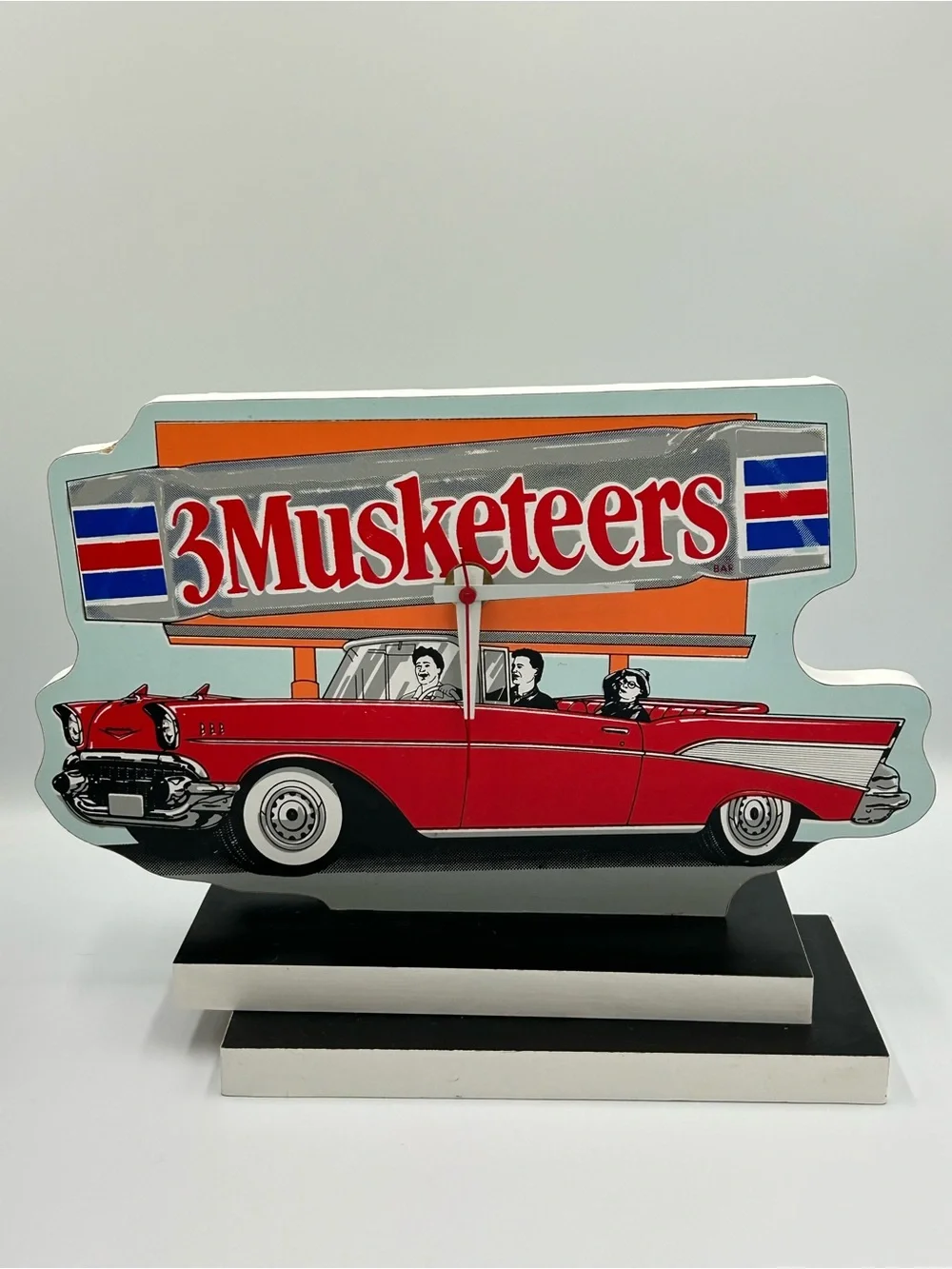 Three Musketeers Candy Retro style Car Clock